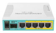 Mikrotik RouterBOARD hEX PoE with 800MHz CPU, 128MB RAM, 5x Gigabit LAN (four with PoE out), USB, RouterOS L4